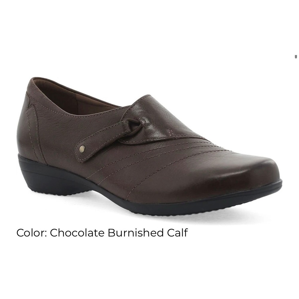 Dansko Fawna Chocolate Burnished Calf Leather Mary Jane Shoes EU 36 US 5.5-6